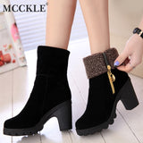 MCCKLE Autumn Women Ankle Boots