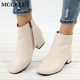 MCCKLE Women Autumn Ankle Boots