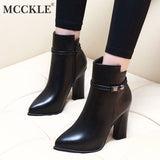MCCKLE Fashion Women Ankle Boots