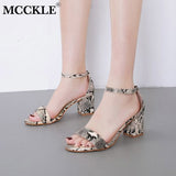 MCCKLE Women Snake Print Shoes