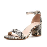 MCCKLE Women Snake Print Shoes