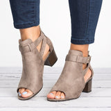 MCCKLE Woman Peep Toe Shoes