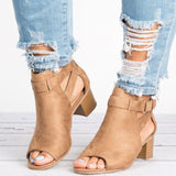 MCCKLE Woman Peep Toe Shoes