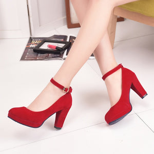 Spring and autumn high heel shoes