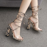 LTARTA 2019 Women Snake Pattern Shoes