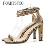 POADISFOO 2019 New Snake Pattern Shoes