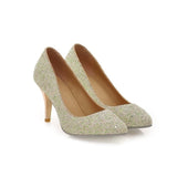 Women high heels white shoes