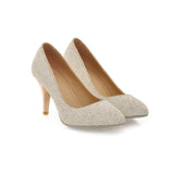 Women high heels white shoes